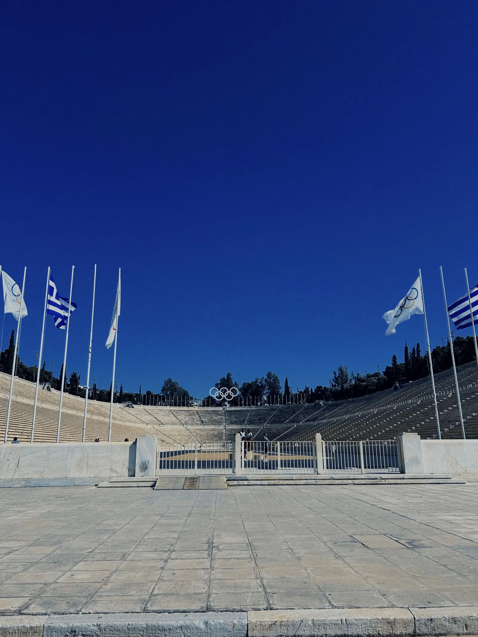 The Panathenaic Stadium in Athens, the marble arena where the Athens Marathon finishes after 42km from the town of Marathon.