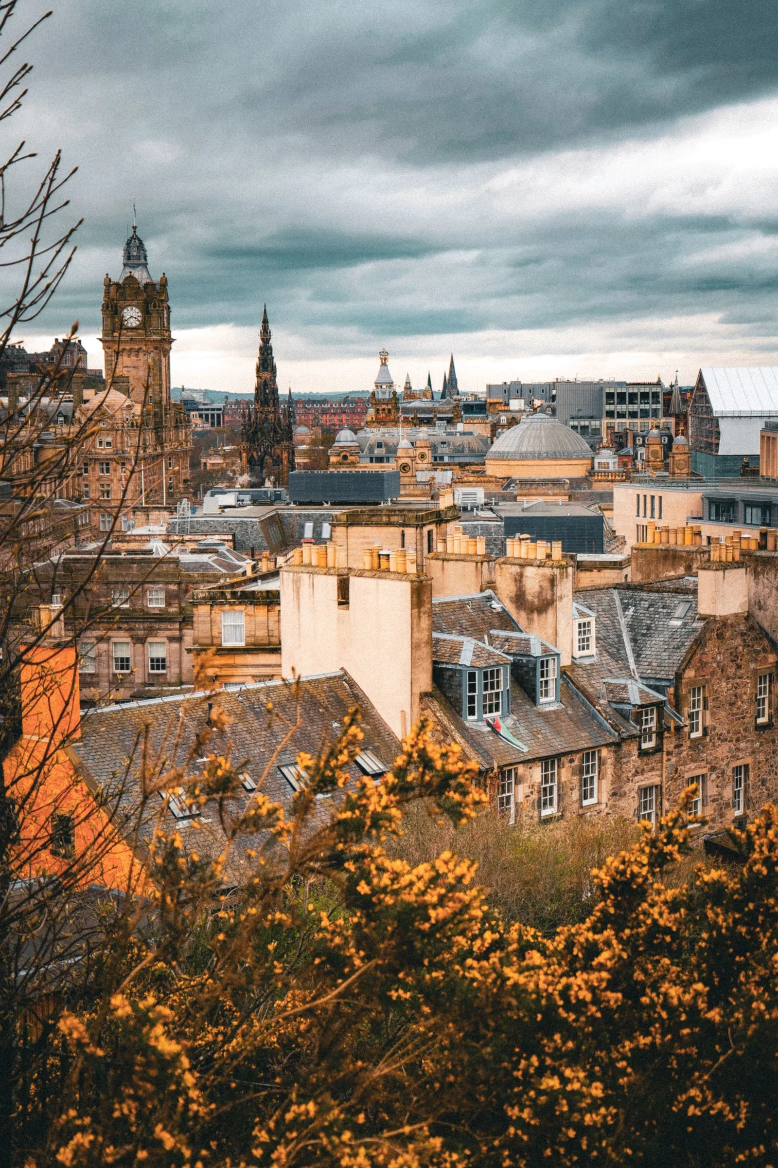 Edinburgh's historic skyline, the marathon starts in the city and finishes six miles east in Musselburgh.